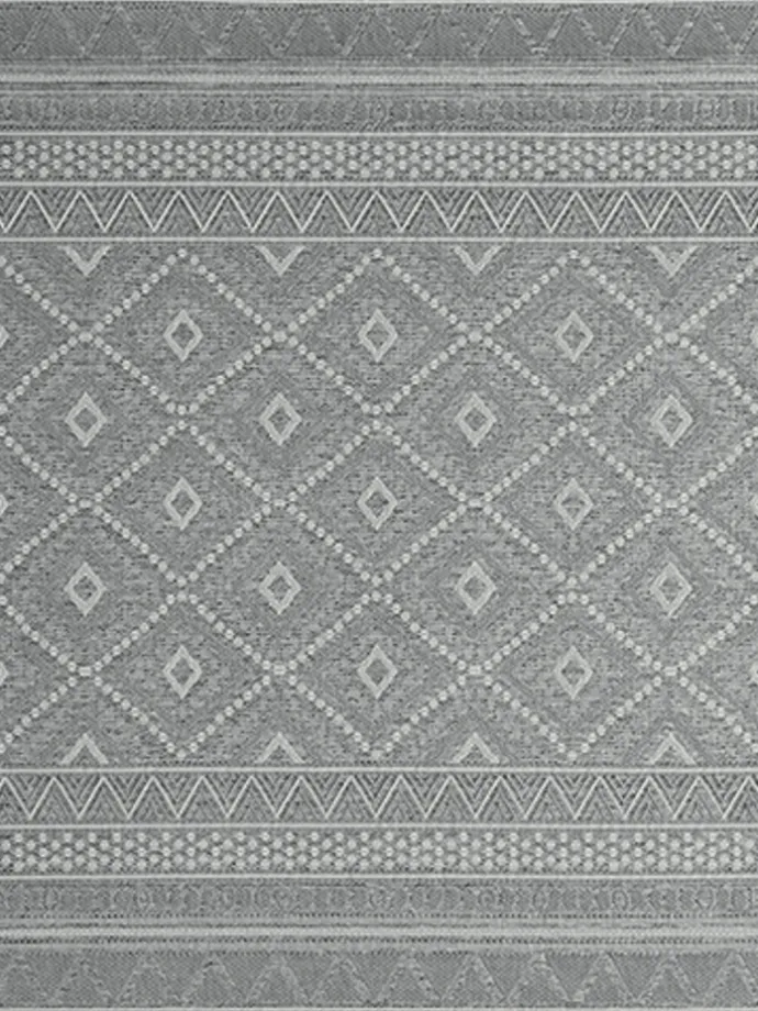 Moderner In-/Outdoor Teppich B in Grau