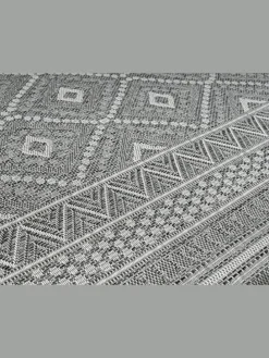 Moderner In-/Outdoor Teppich B in Grau