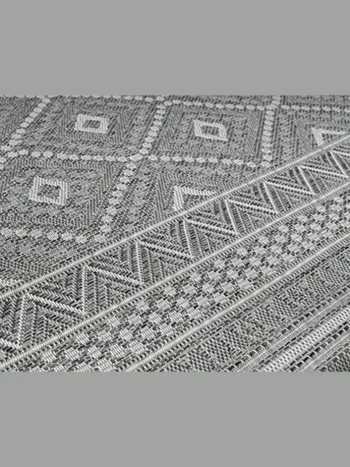 Moderner In-/Outdoor Teppich B in Grau