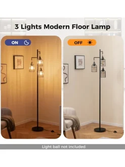 Moderne Stehlampe 169cm in Schwarz