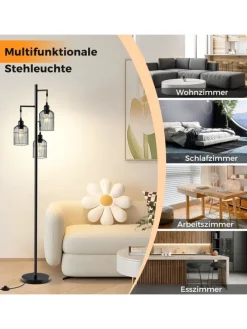 Moderne Stehlampe 169cm in Schwarz