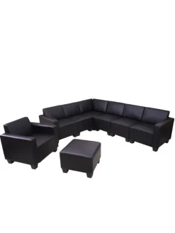 Modular Sofa-System 6-2 Moncalieri, Schwarz