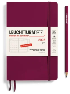 Monatsplaner & Notizbuch in Bordeaux - B6+