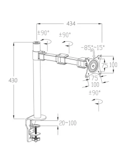 Monitorhalter D38, Einarmig