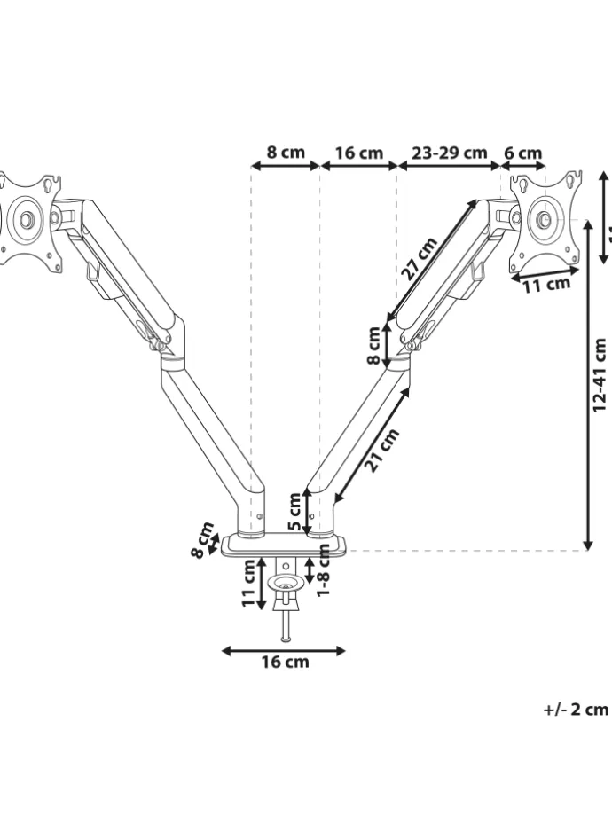 Monitorhalterung MARM in Schwarz - (W) 45 x (H) 18 x (L) 11 cm