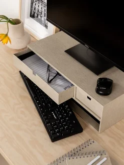 Monitor-Stand "Ted" in Beige - (B)48,5 x (H)15 x (T)26 cm