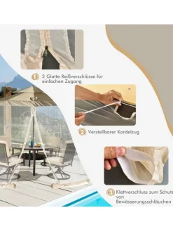 Moskitonetz für 2,5-3m Pavillon in Beige