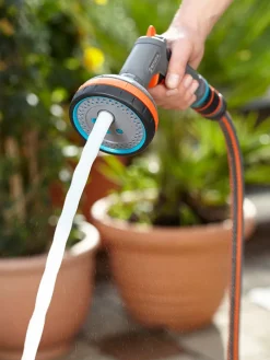 Multibrause in Grau/ Orange - (B)22,5 x (H)22 x (T)10 cm