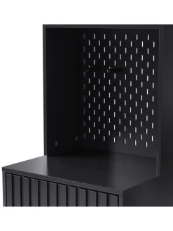 Multifunktionale Schuhschrank mit Bank und Stauraum in Schwarz