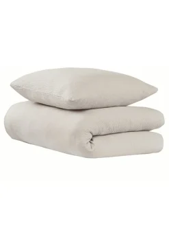 Musselin-Bettwäsche-Set "Lennox" in Helltaupe