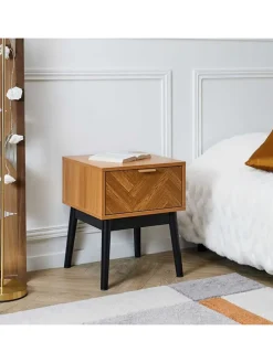 Nachttisch ''Felix'' in Hellbraun - (B)40 x (H)50 x (T)40 cm