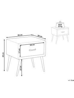 Nachttisch FLAYAT in Beige/Gold/Roségold - (W) 46 x (H) 49 x (L) 38 cm