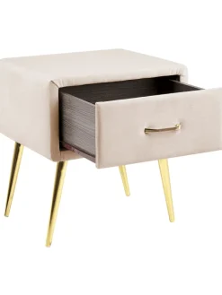 Nachttisch FLAYAT in Beige/Gold/Roségold - (W) 46 x (H) 49 x (L) 38 cm