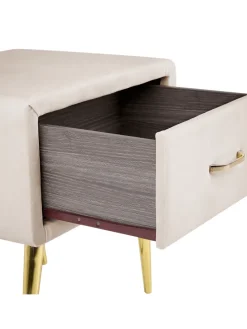 Nachttisch FLAYAT in Beige/Gold/Roségold - (W) 46 x (H) 49 x (L) 38 cm