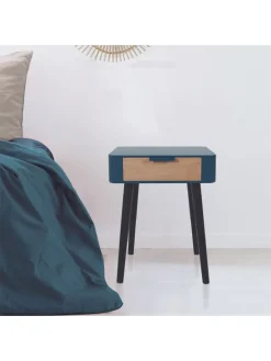 Nachttisch in Blau - (B)35 x (H)48 x (T)35 cm