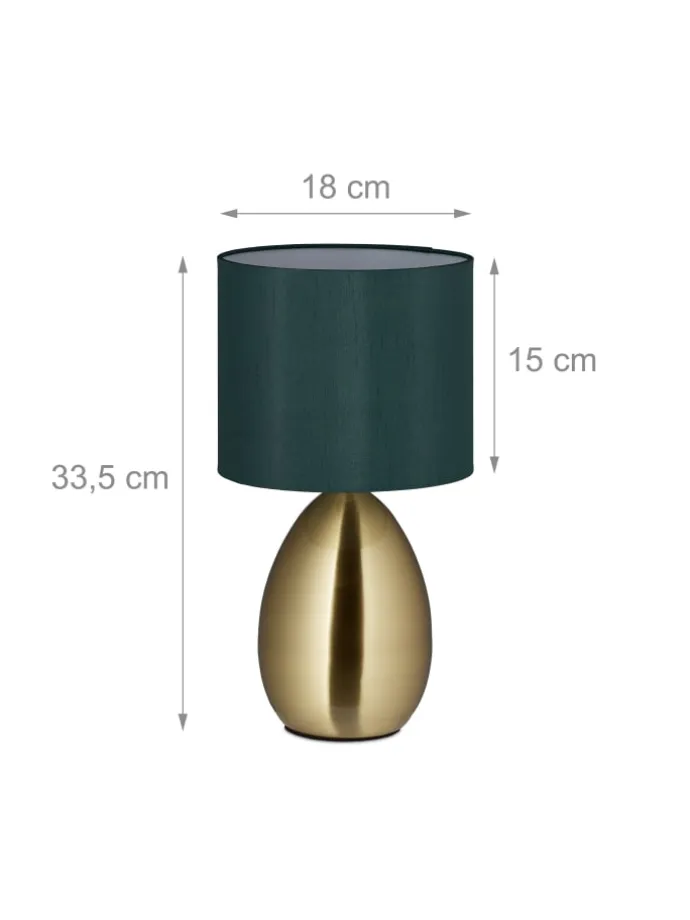 Nachttischlampe Touch in Messing - (H)33,5 cm