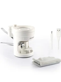 Nagelknipser in Grau/ Weiß - (H)10,5 x Ø 8,2 cm