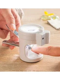 Nagelknipser in Grau/ Weiß - (H)10,5 x Ø 8,2 cm