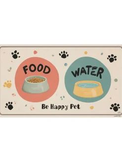 Napfunterlage in Beige/ Orange/ Blau - (L)40 x (B)70 cm