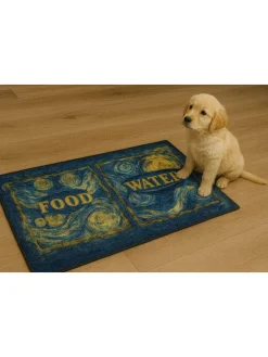 Napfunterlage in Blau/ Gelb - (L)40 x (B)70 cm