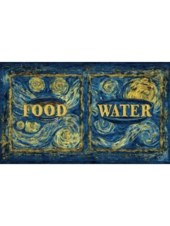 Napfunterlage in Blau/ Gelb - (L)40 x (B)70 cm