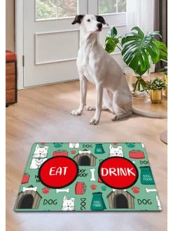 Napfunterlage in Grün/ Rot - (L)40 x (B)60 cm