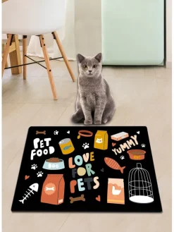 Napfunterlage in Schwarz/ Bunt - (L)40 x (B)60 cm