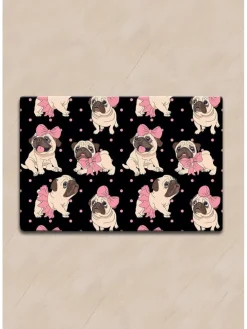 Napfunterlage in Schwarz/ Rosa/ Beige - (L)40 x (B)60 cm