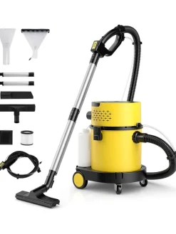 Nass- & Trockensauger 1200W HEPA-Filter in Gelb