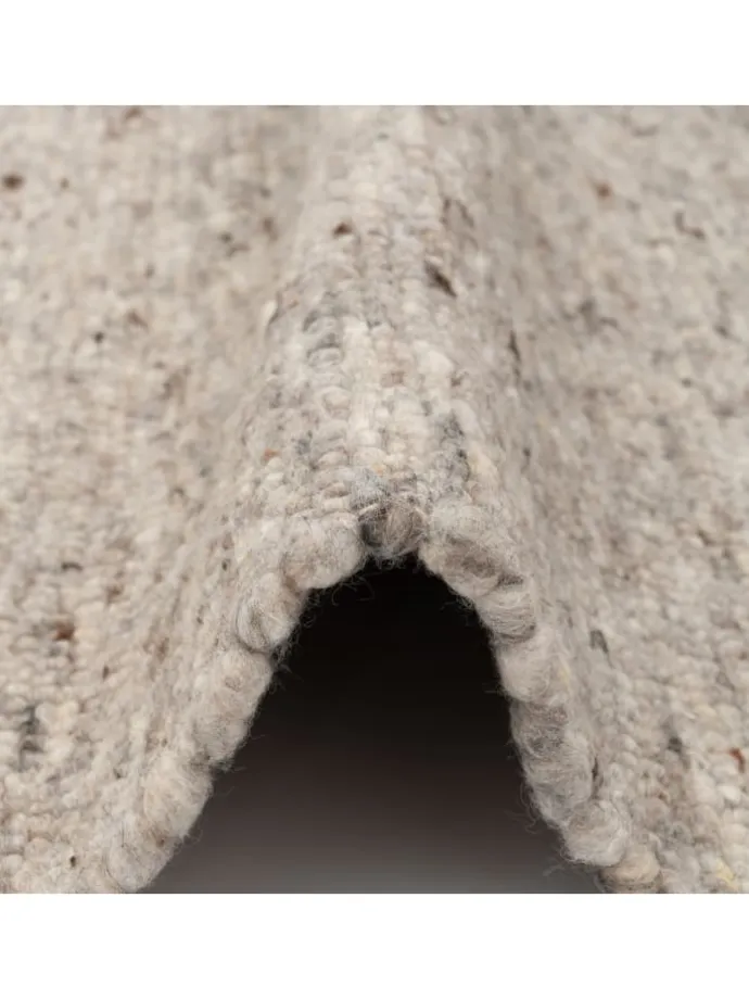 Natur Teppich Wolle Alaska Meliert in Braun