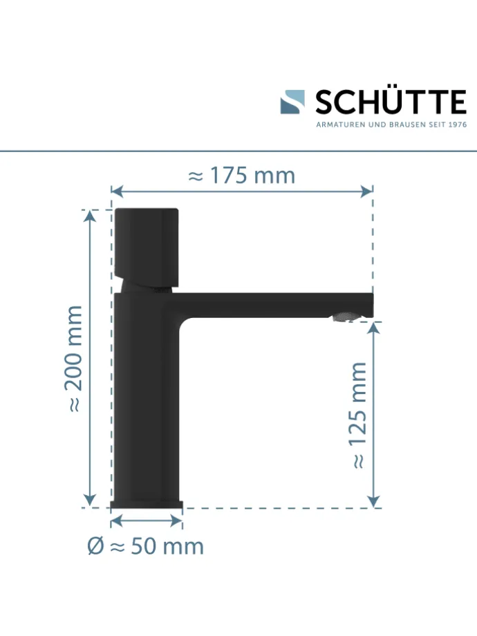 NEW YORK Waschtischarmatur, Schwarz matt