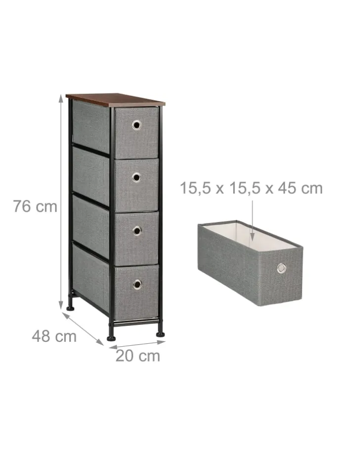 Nischenregal in Braun/ Grau - (B)20 x (H)76 x (T)48 cm