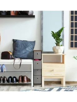 Nischenregal in Braun/ Grau - (B)20 x (H)76 x (T)48 cm