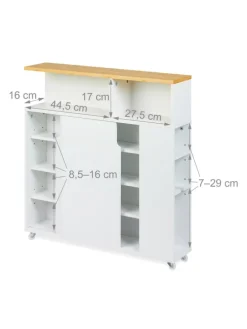 Nischenschrank in Weiß/ Natur - (B)17 x (H)79 x (T)75 cm