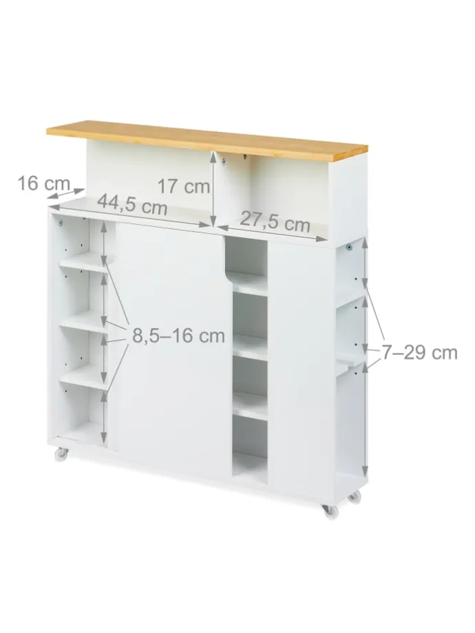 Nischenschrank in Weiß/ Natur - (B)17 x (H)79 x (T)75 cm