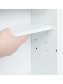 Nischenschrank in Weiß/ Natur - (B)17 x (H)79 x (T)75 cm