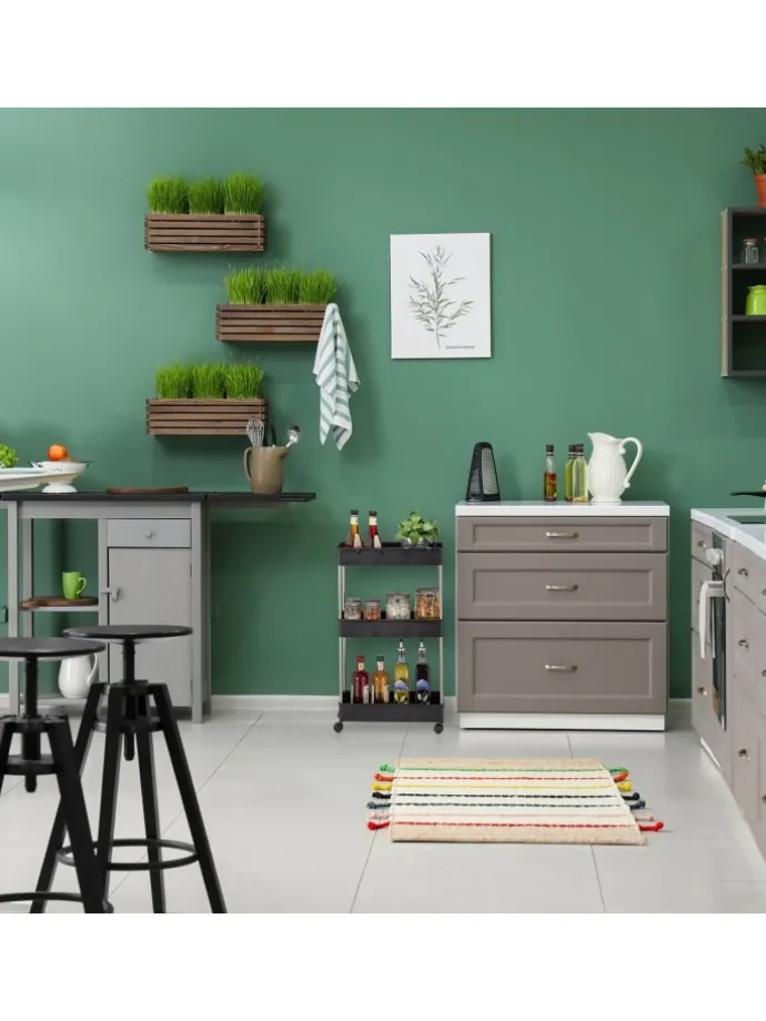 Nischenwagen in Grau - (B)15,5 x (H)70 x (T)40,5 cm