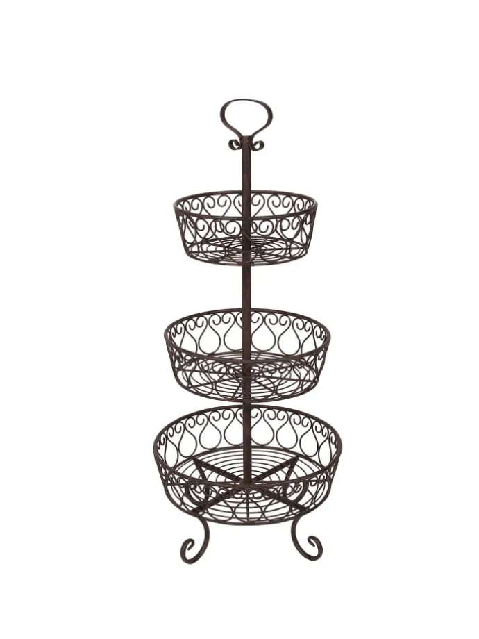 Obst/Blumen Etagere antikbraun 80cm in antikbraun