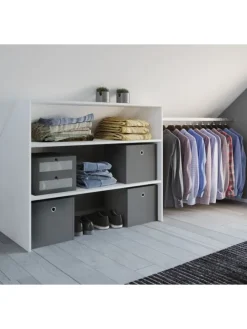 Offener Kleiderschrank Dachschrägen Regal Dacho l in Weiß