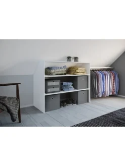 Offener Kleiderschrank Dachschrägen Regal Dacho l in Weiß