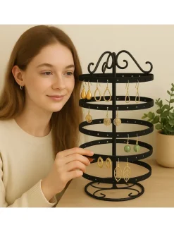 Ohrringhalter in Schwarz - (H)30 x Ø16,5 cm