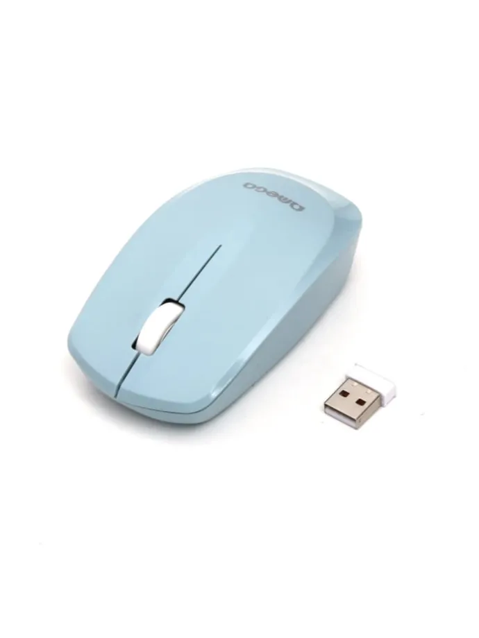 Omega OM229LB Kabellose Maus 1200 DPI, 24 GHz-Funk, USB-Empfänger in Hellblau
