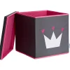 Ordnungsbox in Grau/ Pink - (B)33 x (H)33 x (T)33 cm