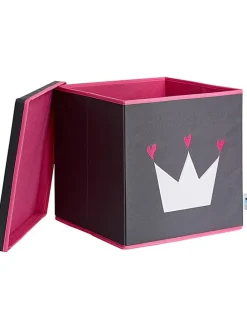 Ordnungsbox in Grau/ Pink - (B)33 x (H)33 x (T)33 cm