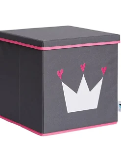 Ordnungsbox in Grau/ Pink - (B)33 x (H)33 x (T)33 cm