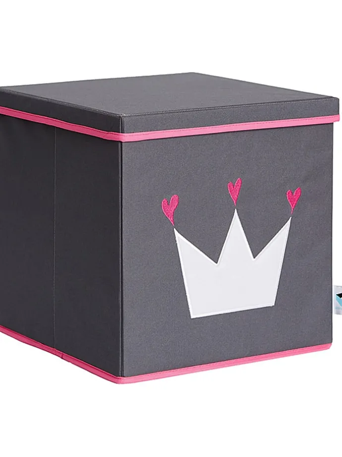 Ordnungsbox in Grau/ Pink - (B)33 x (H)33 x (T)33 cm