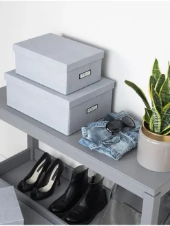 Ordnungsbox in Hellgrau - (B)22,5 x (H)13,5 x (T)31,5 cm