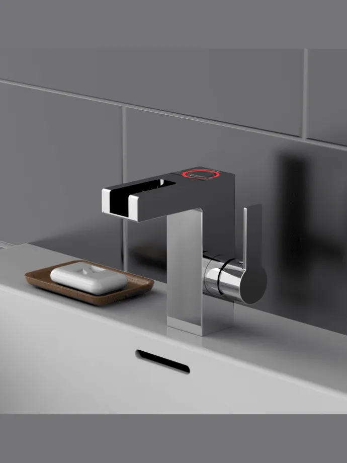 ORINOCO LED Waschtischarmatur, Chrom, mit Schwallauslauf