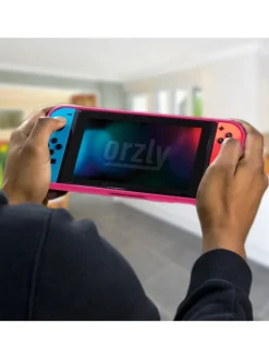 Orzly Schutzhülle aus stoßfestem TPU kompatibel mit Nintendo in Pink