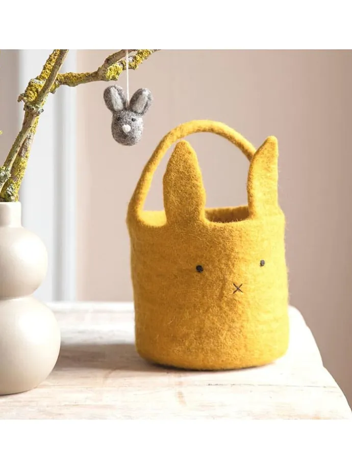 Osterkorb in Gelb - (H)25 x Ø 15 cm